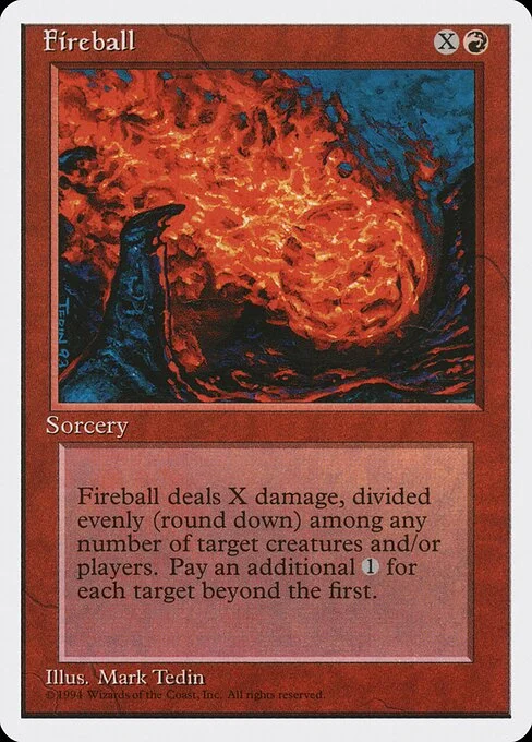 Fireball, carta Magic di tipo Sorcery illustrata da Mark Tedin