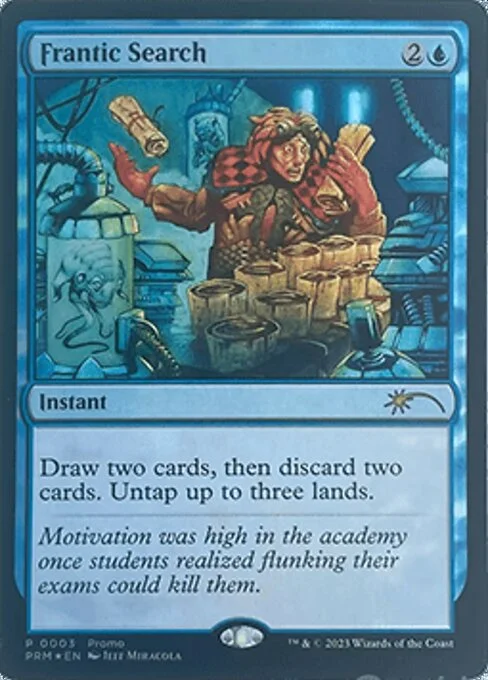 Frantic Search, carta Magic di tipo Instant illustrata da Jeff Miracola