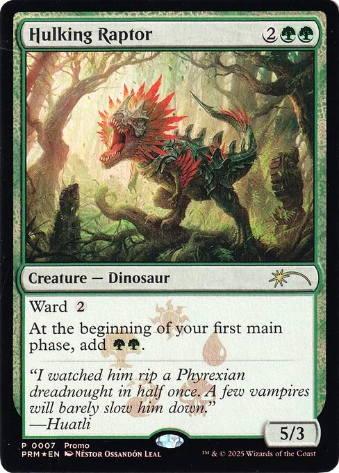 Hulking Raptor, carta Magic di tipo Creature — Dinosaur illustrata da Néstor Ossandón Leal