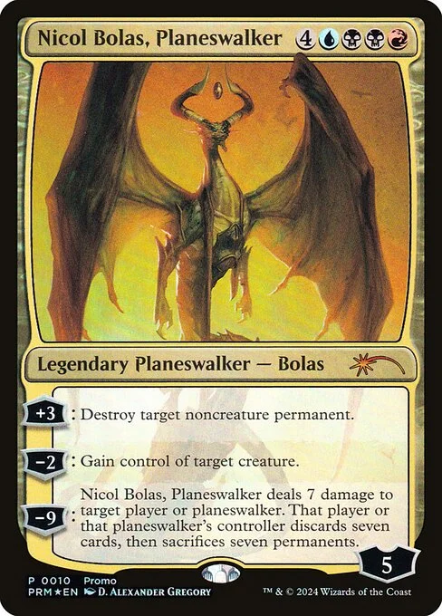 Nicol Bolas, Planeswalker, carta Magic di tipo Legendary Planeswalker — Bolas illustrata da D. Alexander Gregory