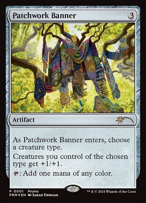 Patchwork Banner, carta Magic di tipo Artifact illustrata da Sarah Finnigan