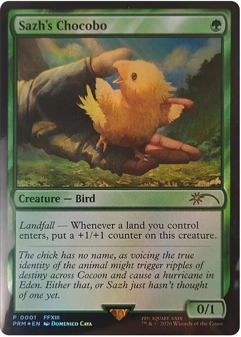 Sazh's Chocobo, carta Magic di tipo Creature — Bird illustrata da Domenico Cava