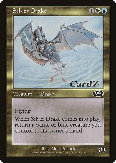 Silver Drake, carta Magic di tipo Creature — Drake illustrata da Alan Pollack