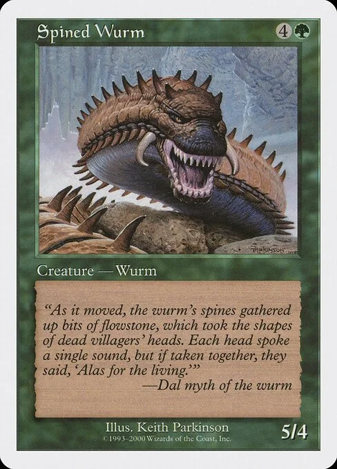 Spined Wurm, carta Magic di tipo Creature — Wurm illustrata da Keith Parkinson