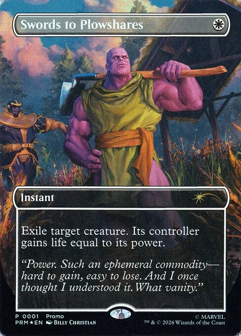 Swords to Plowshares, carta Magic di tipo Instant illustrata da Billy Christian