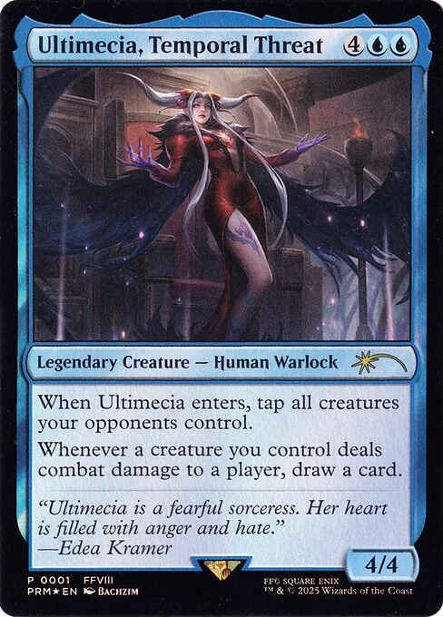 Ultimecia, Temporal Threat, carta Magic di tipo Legendary Creature — Human Warlock illustrata da Bachzim