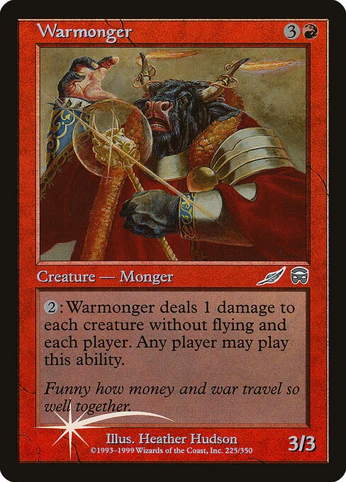 Warmonger, carta Magic di tipo Creature — Minotaur Monger illustrata da Heather Hudson