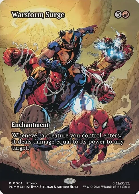 Warstorm Surge, carta Magic di tipo Enchantment illustrata da Ryan Stegman & Arthur Hesli