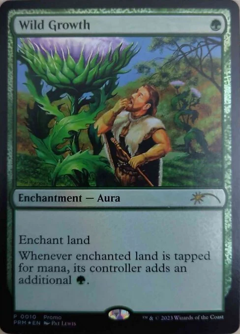 Wild Growth, carta Magic di tipo Enchantment — Aura illustrata da Pat Lewis