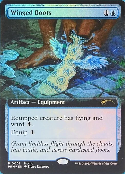 Winged Boots, carta Magic di tipo Artifact — Equipment illustrata da Filipe Pagliuso