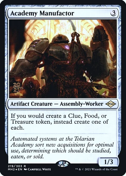 Academy Manufactor, carta Magic di tipo Artifact Creature — Assembly-Worker illustrata da Campbell White