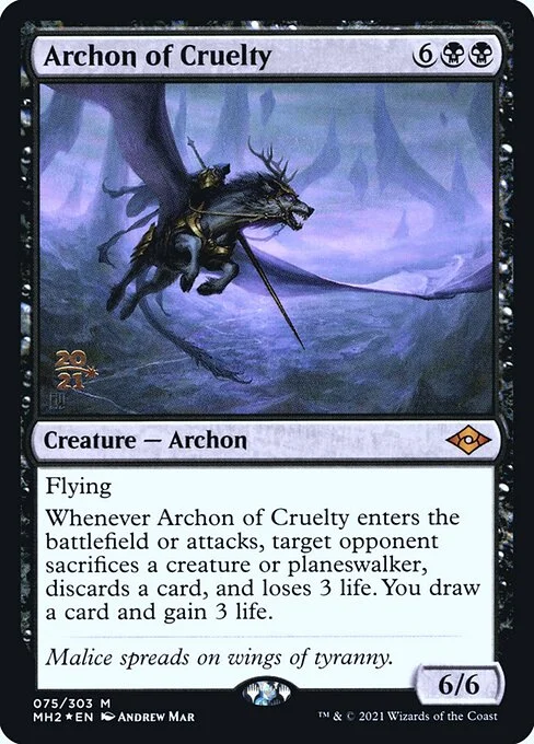 Archon of Cruelty, carta Magic di tipo Creature — Archon illustrata da Andrew Mar