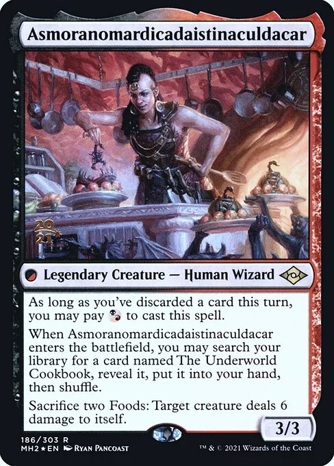 Asmoranomardicadaistinaculdacar, carta Magic di tipo Legendary Creature — Human Wizard illustrata da Ryan Pancoast