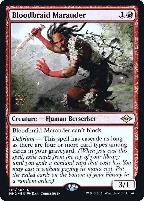 Bloodbraid Marauder, carta Magic di tipo Creature — Human Berserker illustrata da Kari Christensen