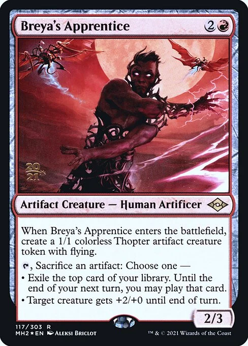 Breya's Apprentice, carta Magic di tipo Artifact Creature — Human Artificer illustrata da Aleksi Briclot