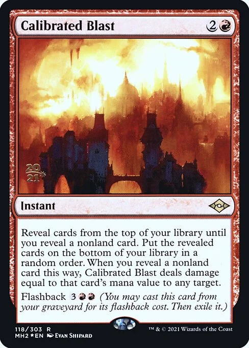 Calibrated Blast, carta Magic di tipo Instant illustrata da Evan Shipard