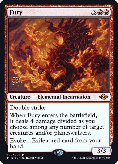 Fury, carta Magic di tipo Creature — Elemental Incarnation illustrata da Raoul Vitale