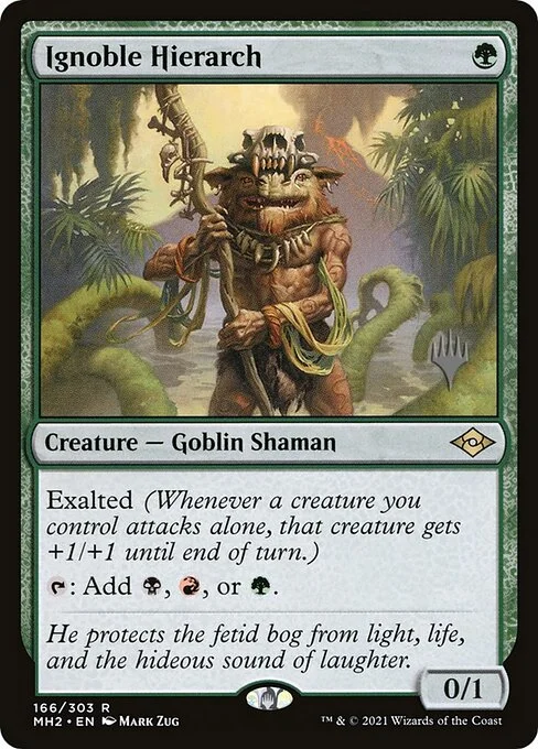 Ignoble Hierarch, carta Magic di tipo Creature — Goblin Shaman illustrata da Mark Zug