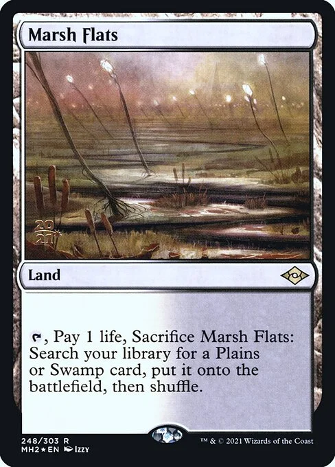 Marsh Flats, carta Magic di tipo Land illustrata da Izzy