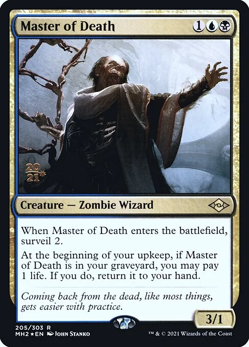 Master of Death, carta Magic di tipo Creature — Zombie Wizard illustrata da John Stanko