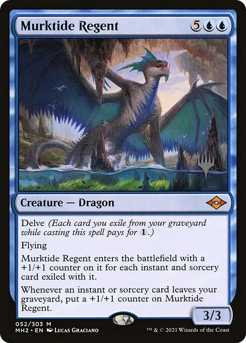 Murktide Regent, carta Magic di tipo Creature — Dragon illustrata da Lucas Graciano