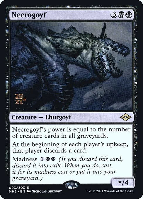 Necrogoyf, carta Magic di tipo Creature — Lhurgoyf illustrata da Nicholas Gregory