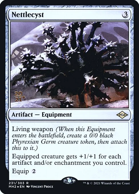 Nettlecyst, carta Magic di tipo Artifact — Equipment illustrata da Vincent Proce