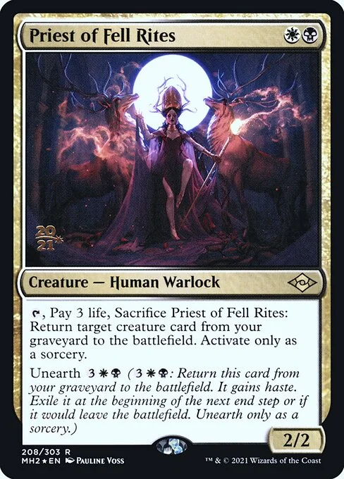 Priest of Fell Rites, carta Magic di tipo Creature — Human Warlock illustrata da Pauline Voss