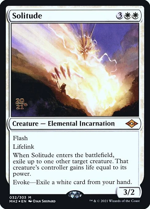 Solitude, carta Magic di tipo Creature — Elemental Incarnation illustrata da Evan Shipard
