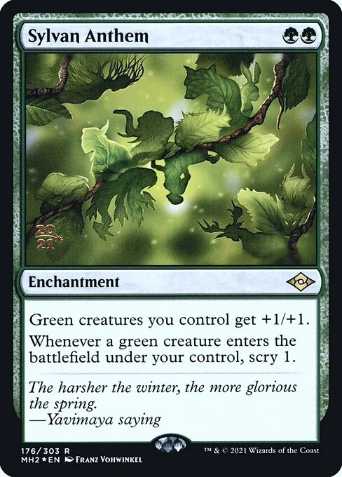 Sylvan Anthem, carta Magic di tipo Enchantment illustrata da Franz Vohwinkel