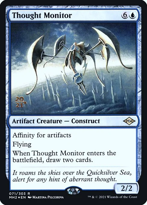 Thought Monitor, carta Magic di tipo Artifact Creature — Construct illustrata da Martina Pilcerova