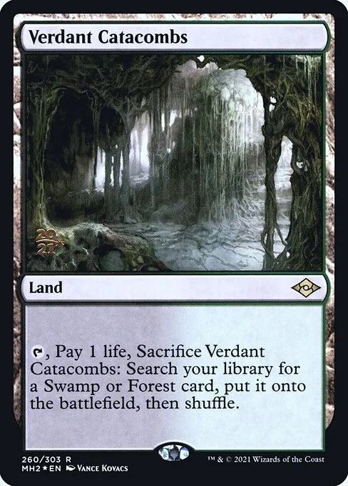 Verdant Catacombs, carta Magic di tipo Land illustrata da Vance Kovacs
