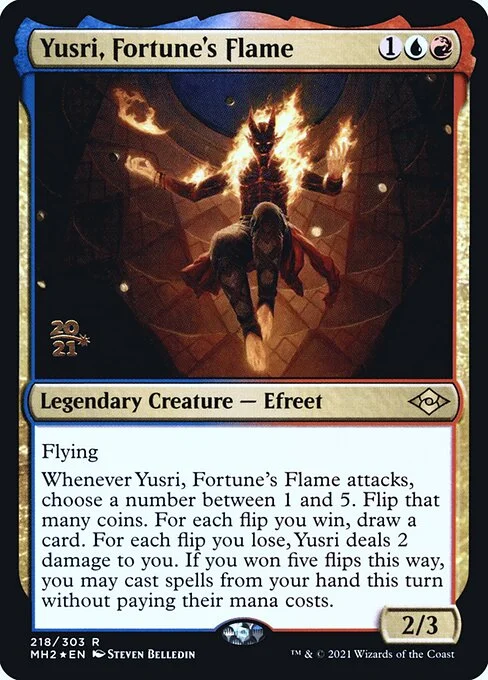 Yusri, Fortune's Flame, carta Magic di tipo Legendary Creature — Efreet illustrata da Steven Belledin