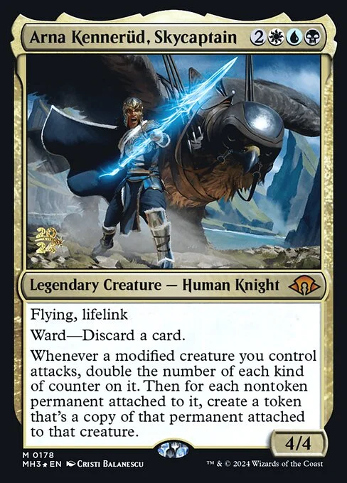 Arna Kennerüd, Skycaptain, carta Magic di tipo Legendary Creature — Human Knight illustrata da Cristi Balanescu