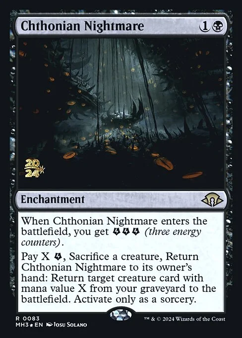 Chthonian Nightmare, carta Magic di tipo Enchantment illustrata da Josu Solano