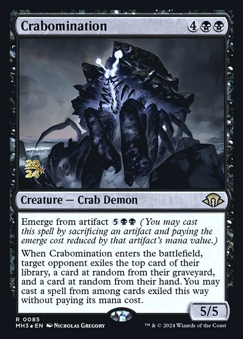 Crabomination, carta Magic di tipo Creature — Crab Demon illustrata da Nicholas Gregory