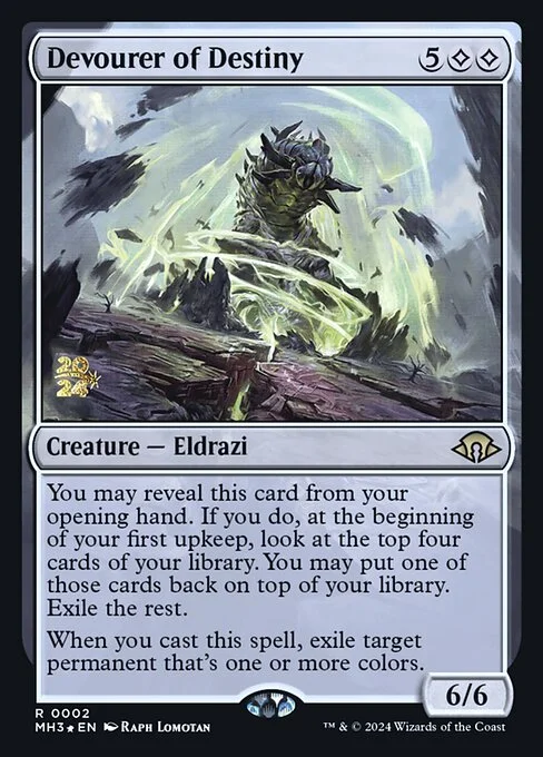 Devourer of Destiny, carta Magic di tipo Creature — Eldrazi illustrata da Raph Lomotan