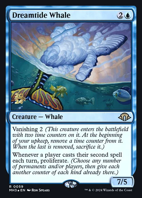 Dreamtide Whale, carta Magic di tipo Creature — Whale illustrata da Ron Spears