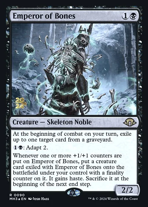 Emperor of Bones, carta Magic di tipo Creature — Skeleton Noble illustrata da Josh Hass