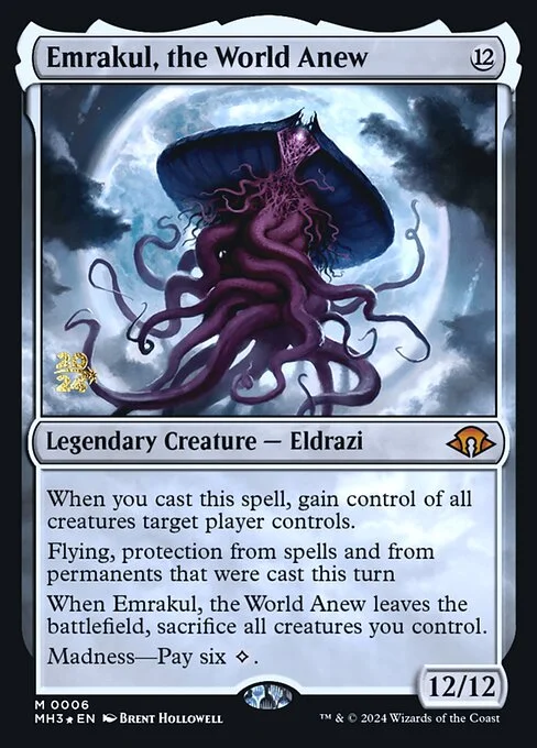 Emrakul, the World Anew, carta Magic di tipo Legendary Creature — Eldrazi illustrata da Brent Hollowell