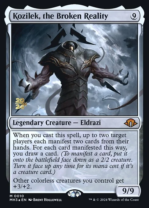 Kozilek, the Broken Reality, carta Magic di tipo Legendary Creature — Eldrazi illustrata da Brent Hollowell