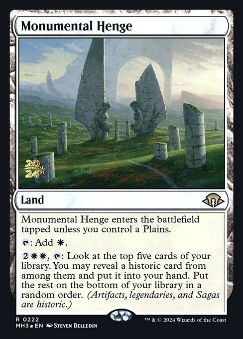 Monumental Henge, carta Magic di tipo Land illustrata da Steven Belledin