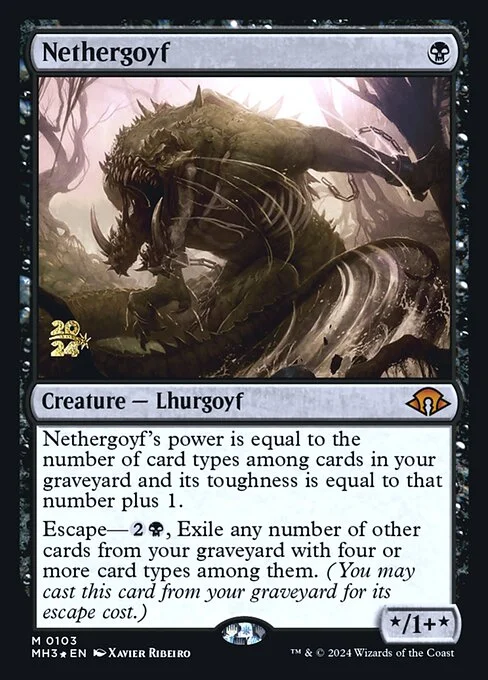 Nethergoyf, carta Magic di tipo Creature — Lhurgoyf illustrata da Xavier Ribeiro