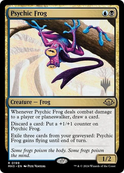 Psychic Frog, carta Magic di tipo Creature — Frog illustrata da Pete Venters