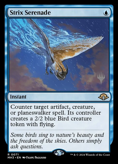 Strix Serenade, carta Magic di tipo Instant illustrata da Filipe Pagliuso