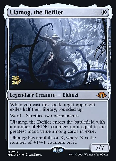 Ulamog, the Defiler, carta Magic di tipo Legendary Creature — Eldrazi illustrata da Chase Stone