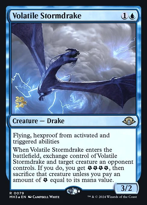 Volatile Stormdrake, carta Magic di tipo Creature — Drake illustrata da Campbell White
