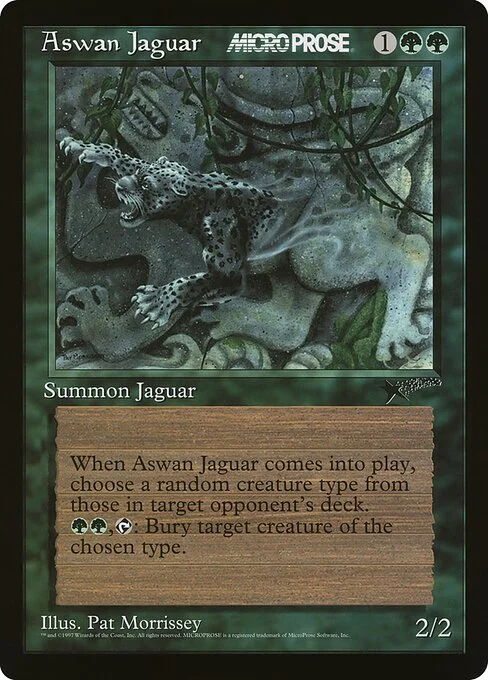 Aswan Jaguar, carta Magic di tipo Summon Jaguar illustrata da Pat Lewis
