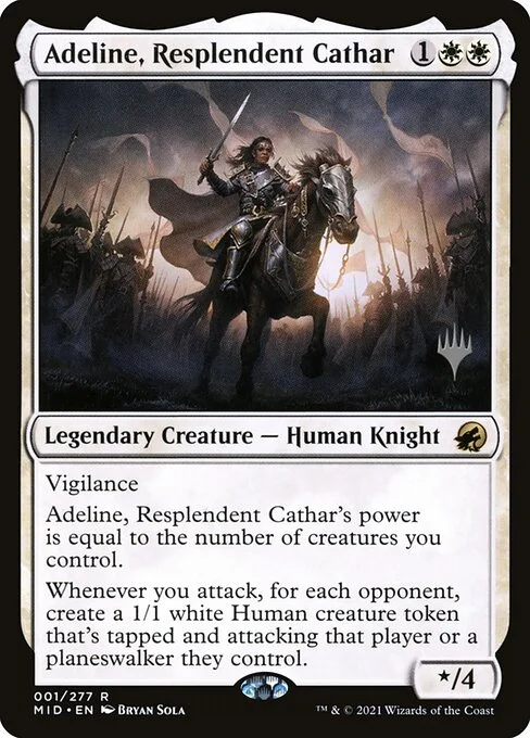 Adeline, Resplendent Cathar, carta Magic di tipo Legendary Creature — Human Knight illustrata da Bryan Sola