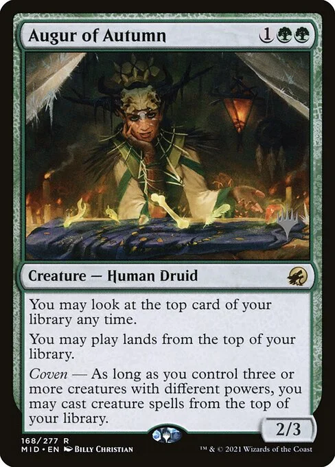 Augur of Autumn, carta Magic di tipo Creature — Human Druid illustrata da Billy Christian